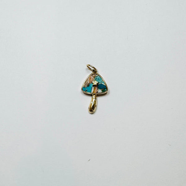 oyster turquoise mushroom pendant, eye