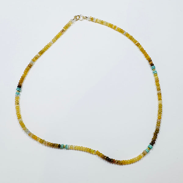 delicate color block necklace, 4 stations