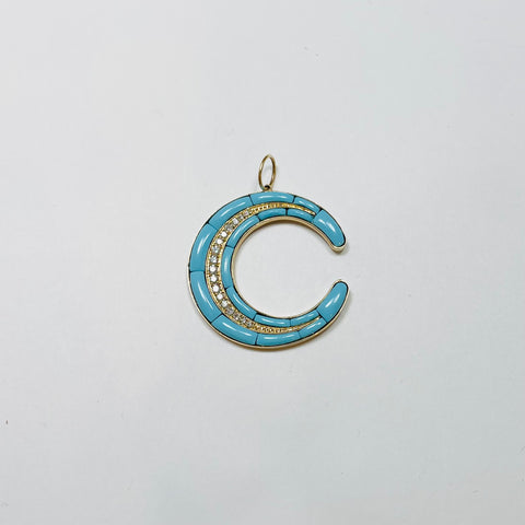 turquoise moon pendant