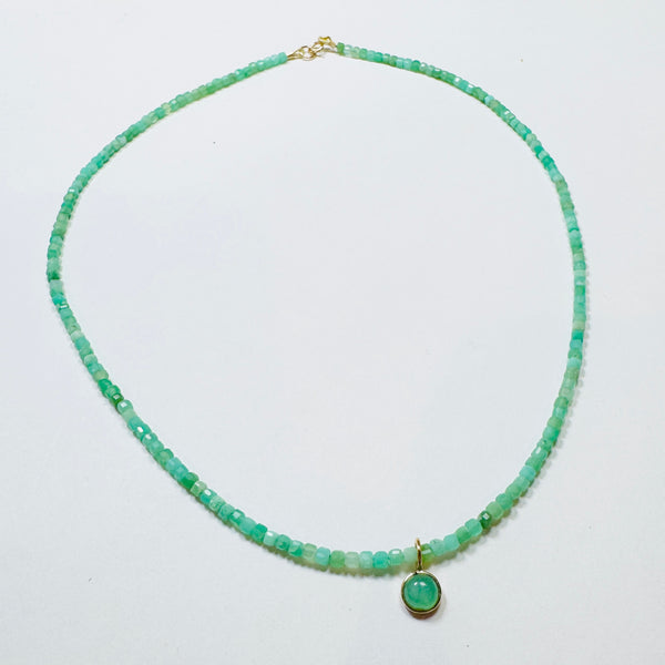 bezel gemstone necklace