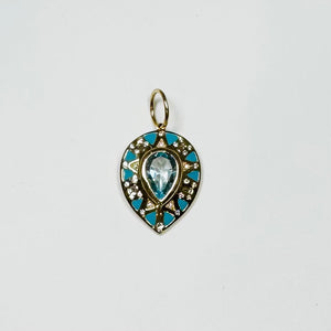 Aztec pendant, turquoise