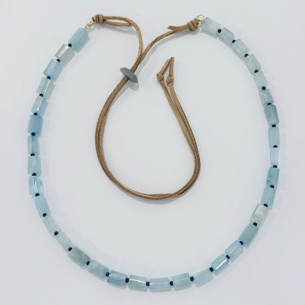 Convertible hat band, aquamarine tube