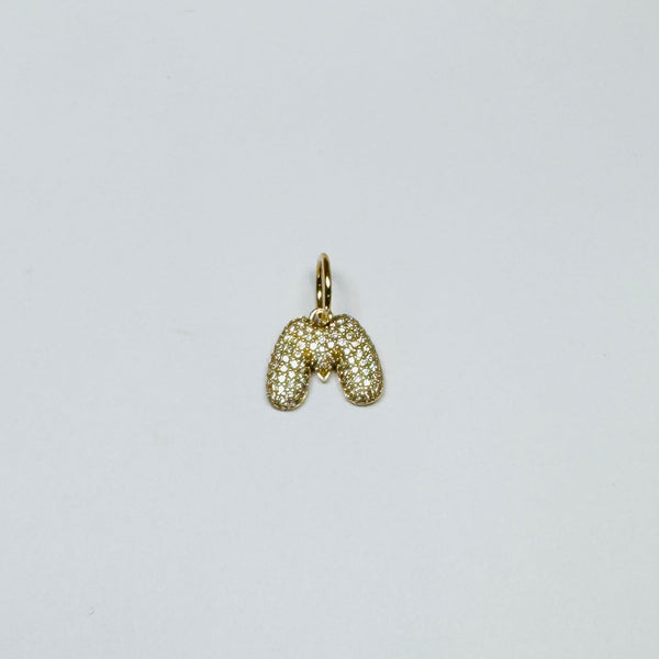 pave diamond letter pendant