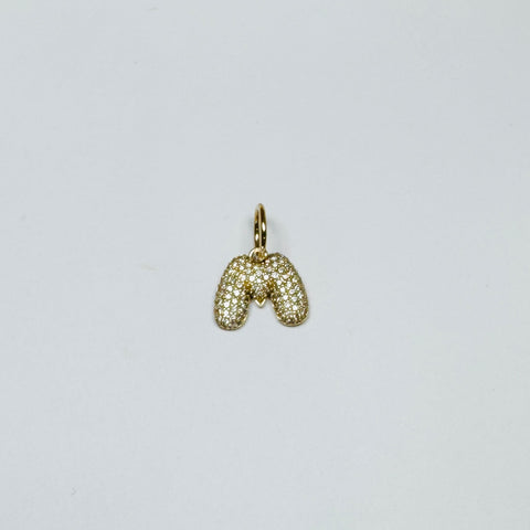 pave diamond letter pendant