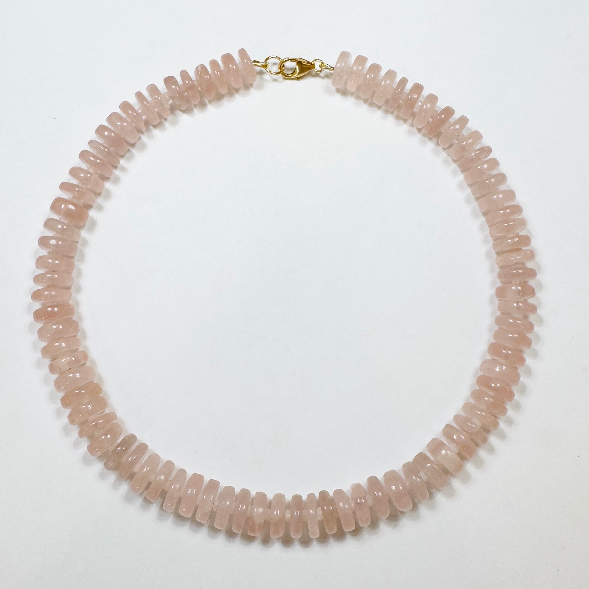 pink rose quartz statement necklace