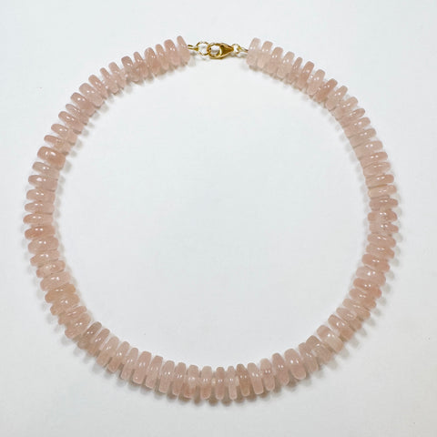 pink rose quartz statement necklace