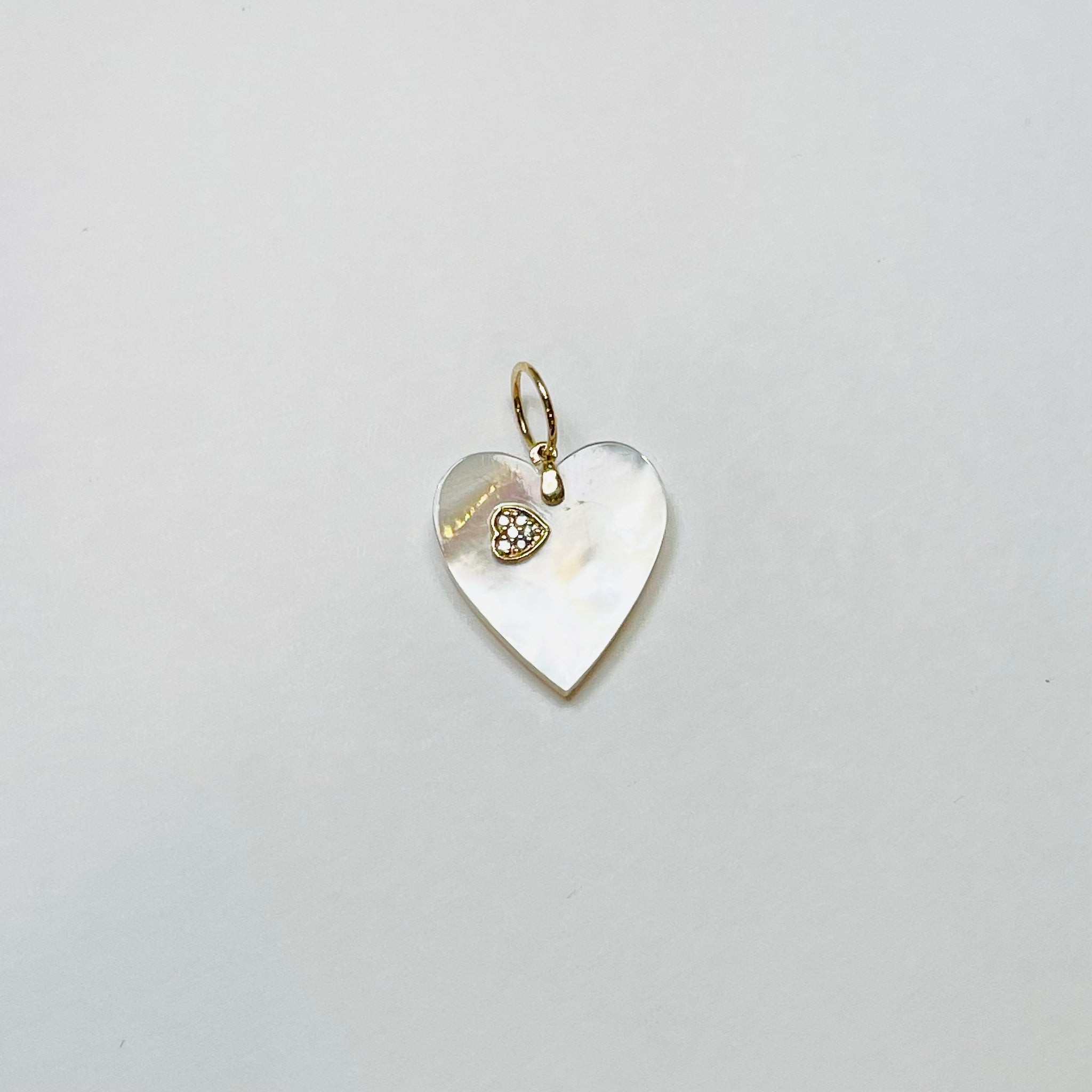 flat mother of pearl heart pendant
