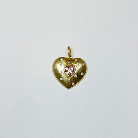 pink sapphire heart pendant