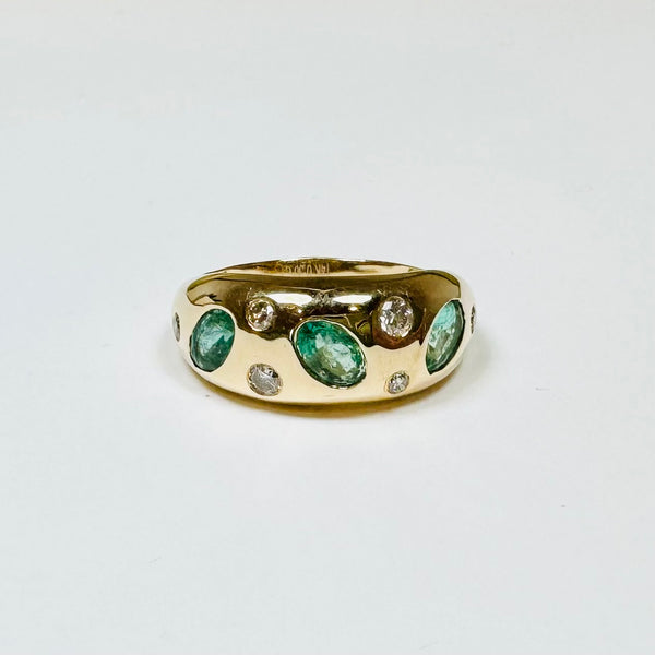 emerald diamond dome ring