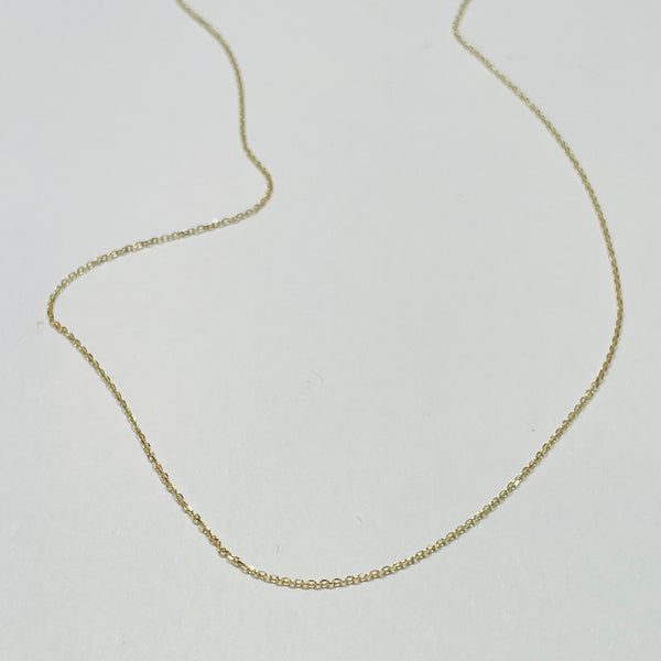 14 kt gold micro cable chain, 1 mm