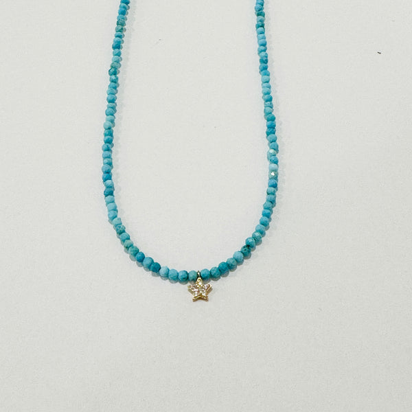 delicate gemstone necklace with star charm