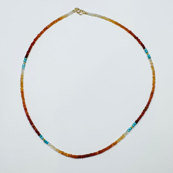 delicate color block necklace, 4 stations