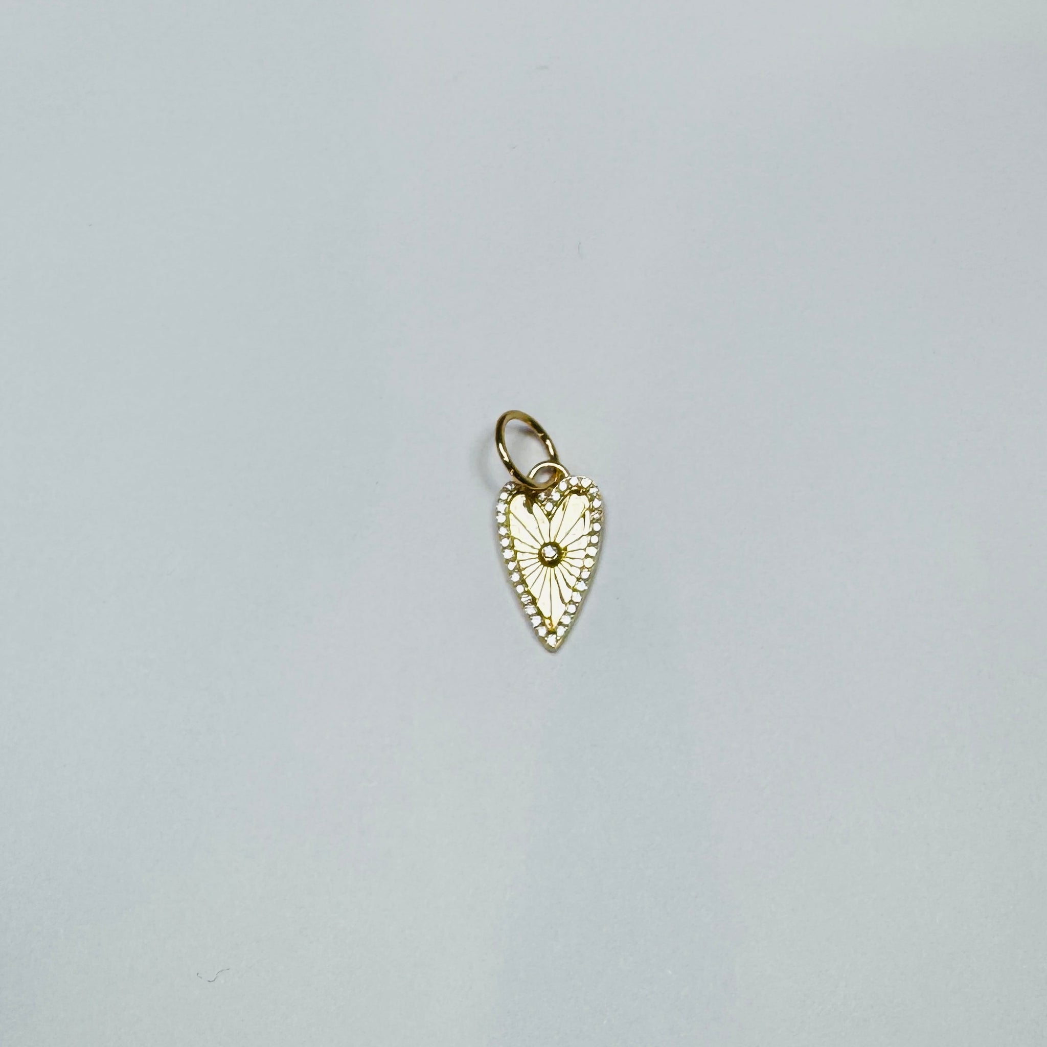 small elongated, fluted heart pendant