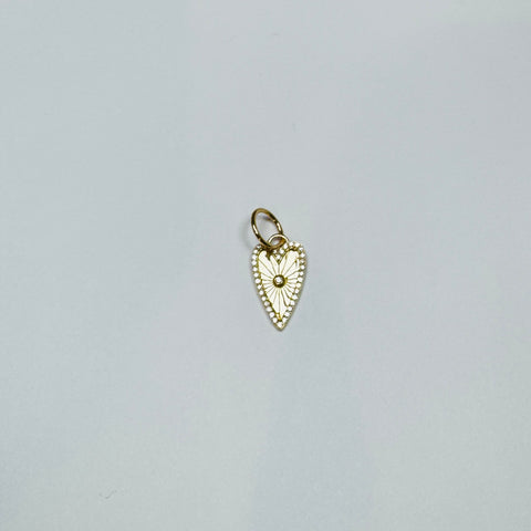 small elongated, fluted heart pendant