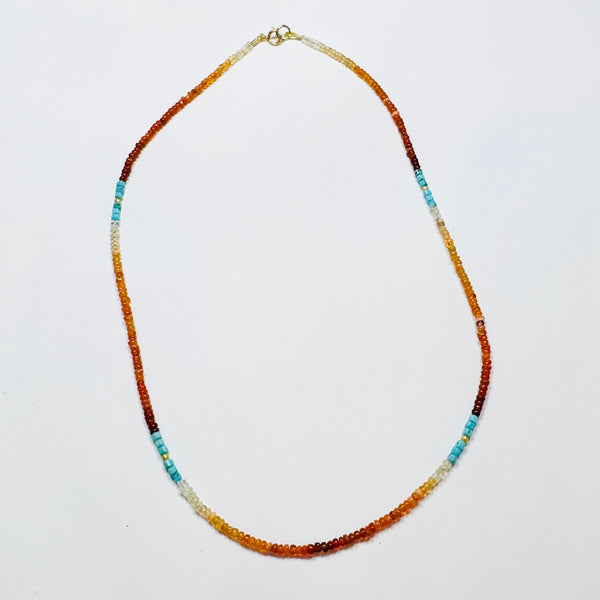 delicate color block necklace, four stations