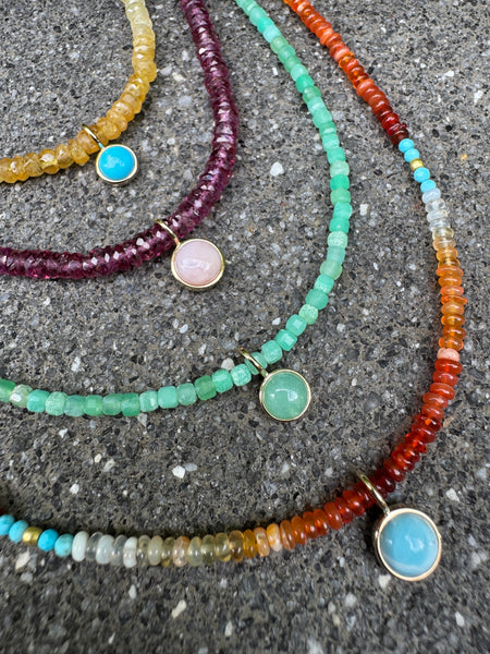 bezel gemstone necklace