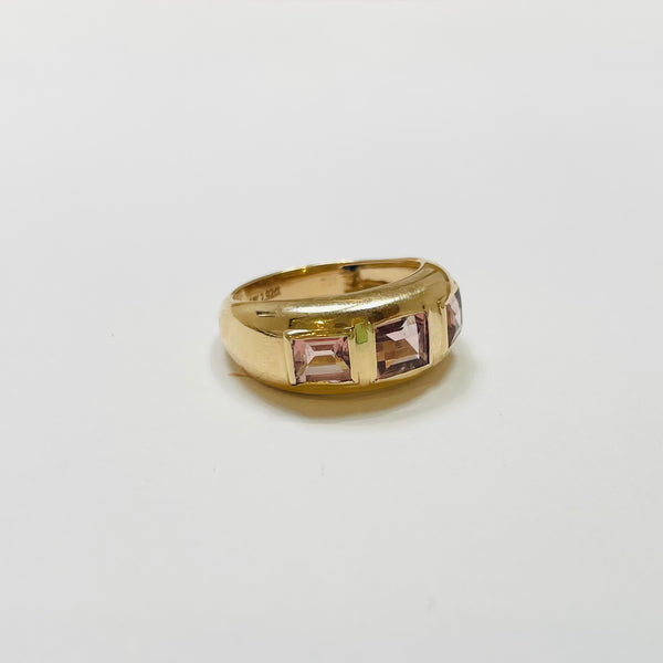pink tourmaline dome ring