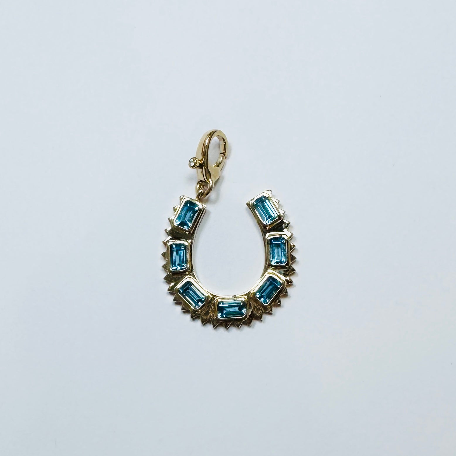 London blue horseshoe pendant