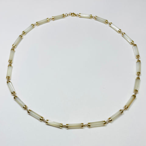 mother of pearl barrel necklace