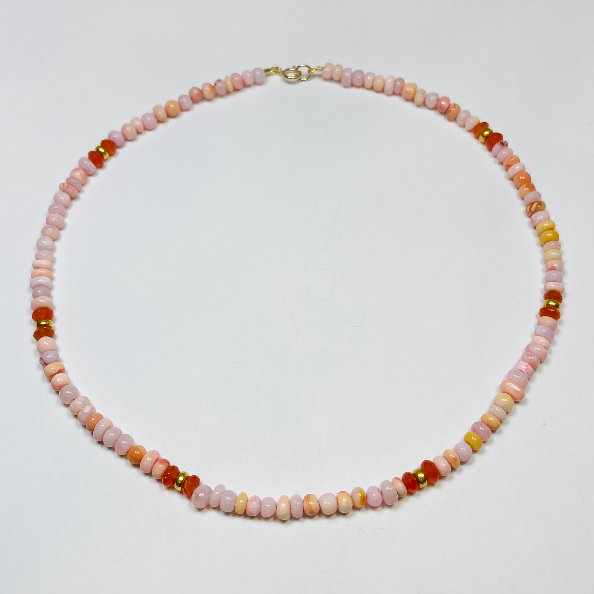pink opal and carnelian necklace