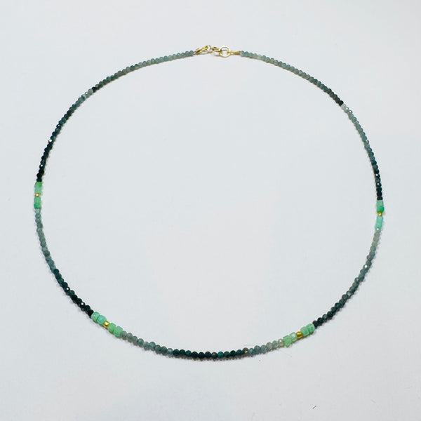 delicate color block necklace, four stations