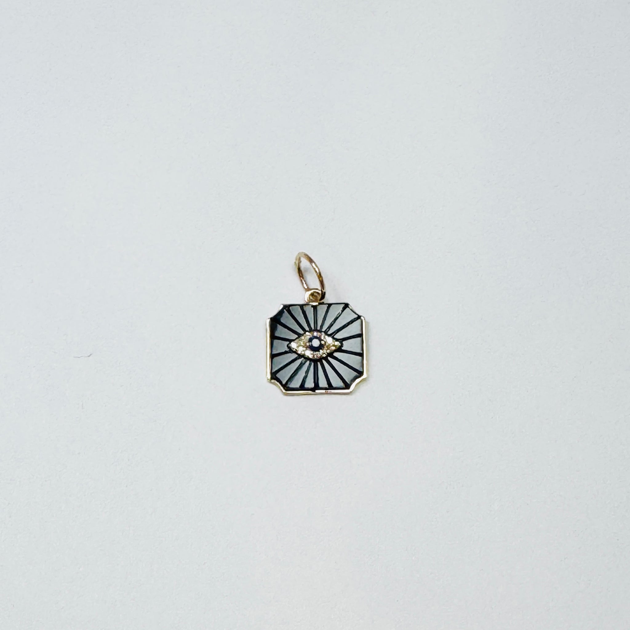 square evil eye pendant