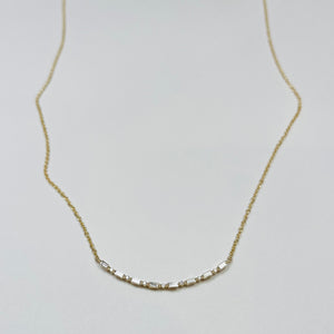 baguette curved bar necklace
