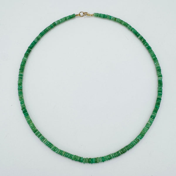 chrysoprase heishi necklace