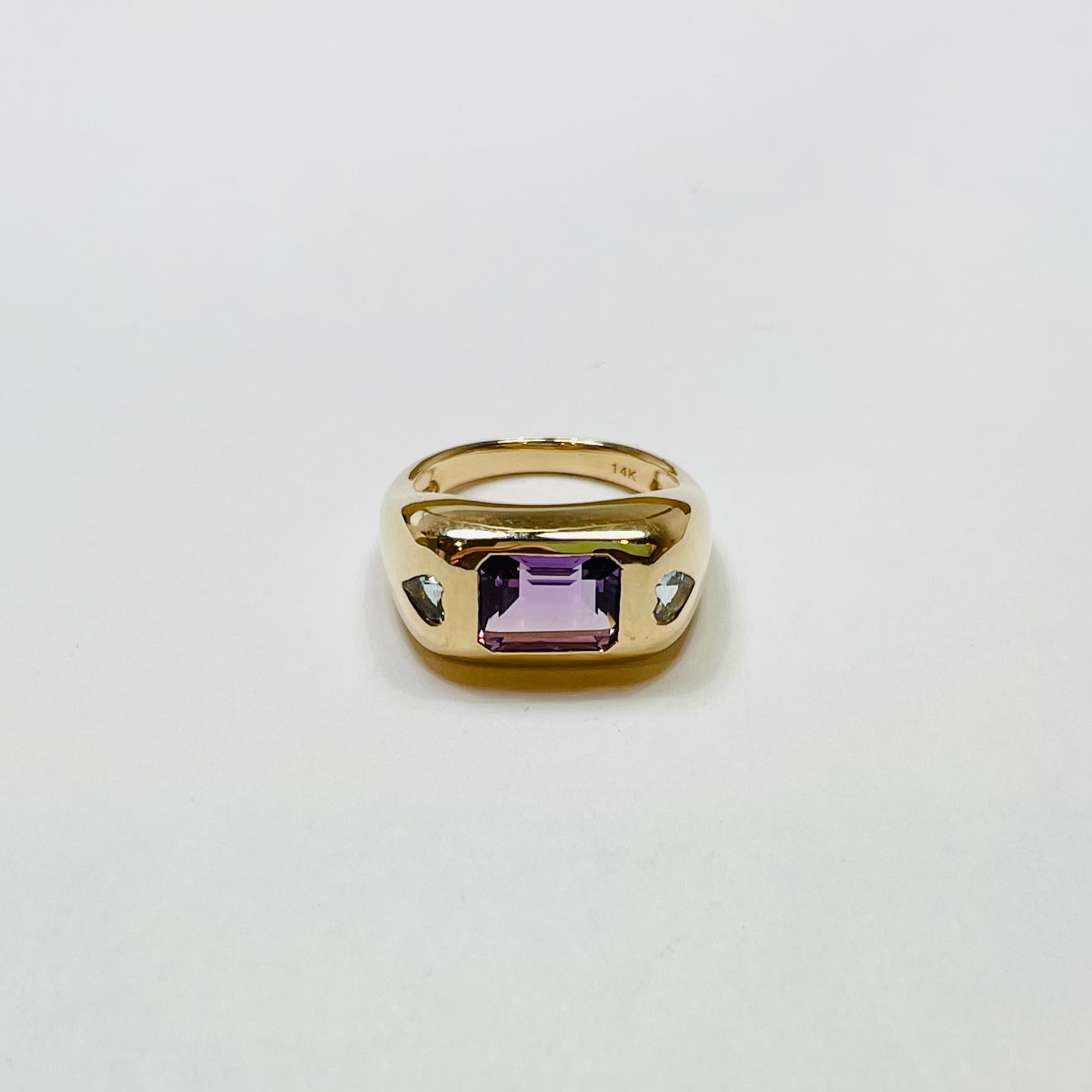 Amethyst and topaz ring