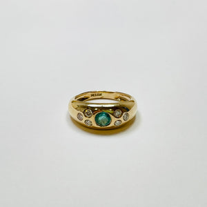 emerald diamond dome ring
