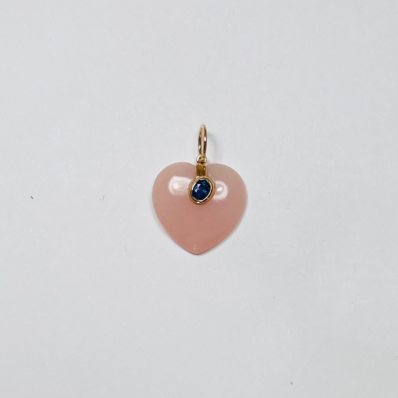 opal heart pendant with lapis