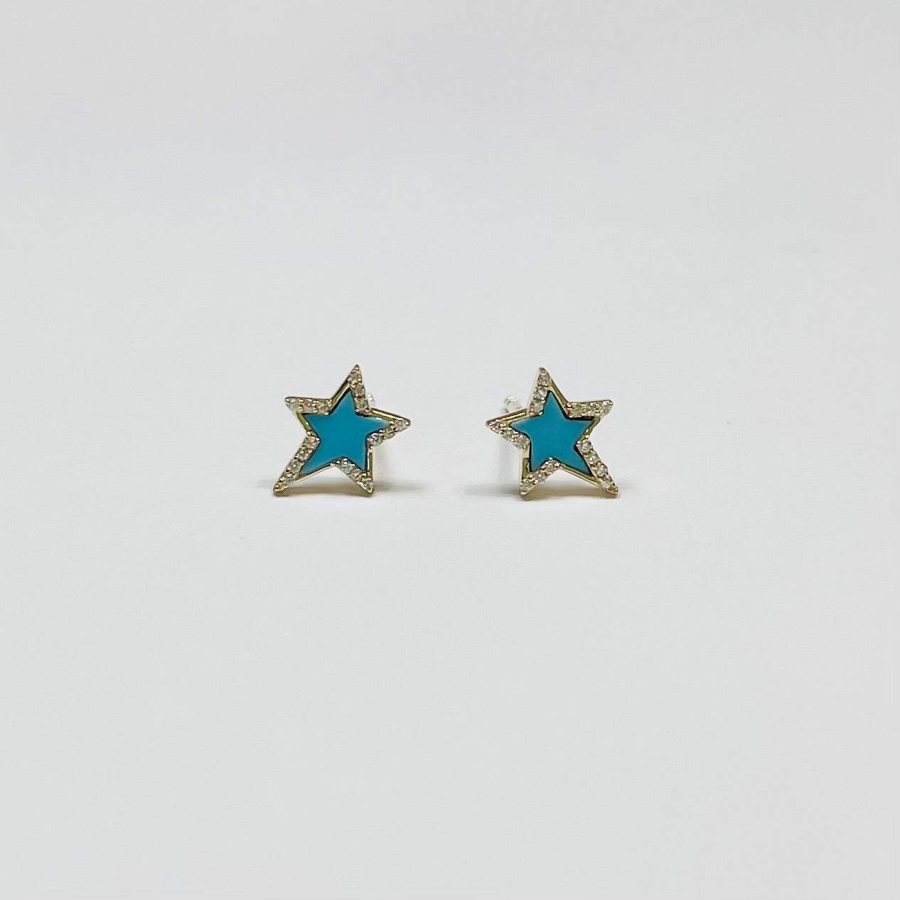 star studs, turquoise