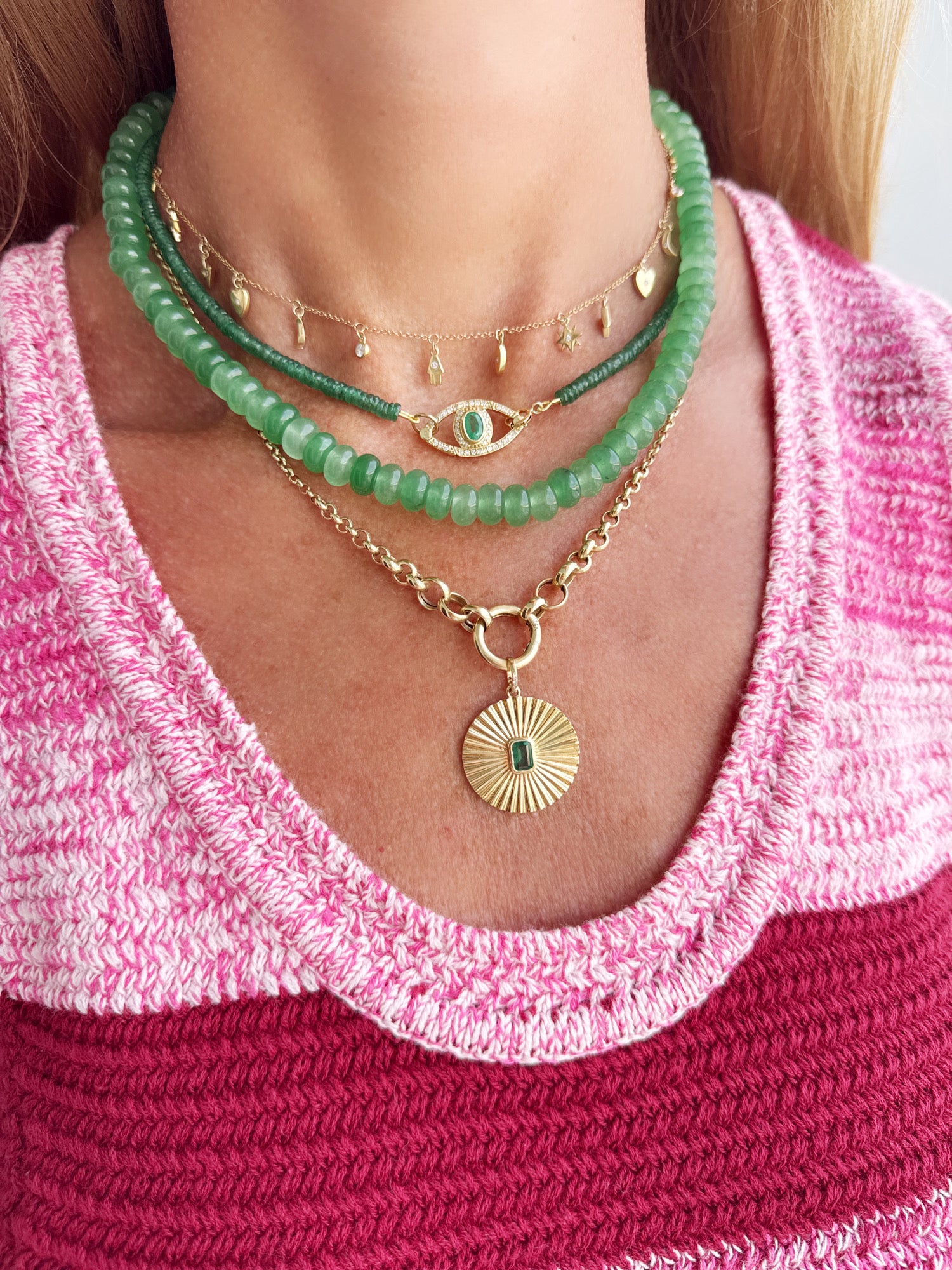 charm fringe necklace