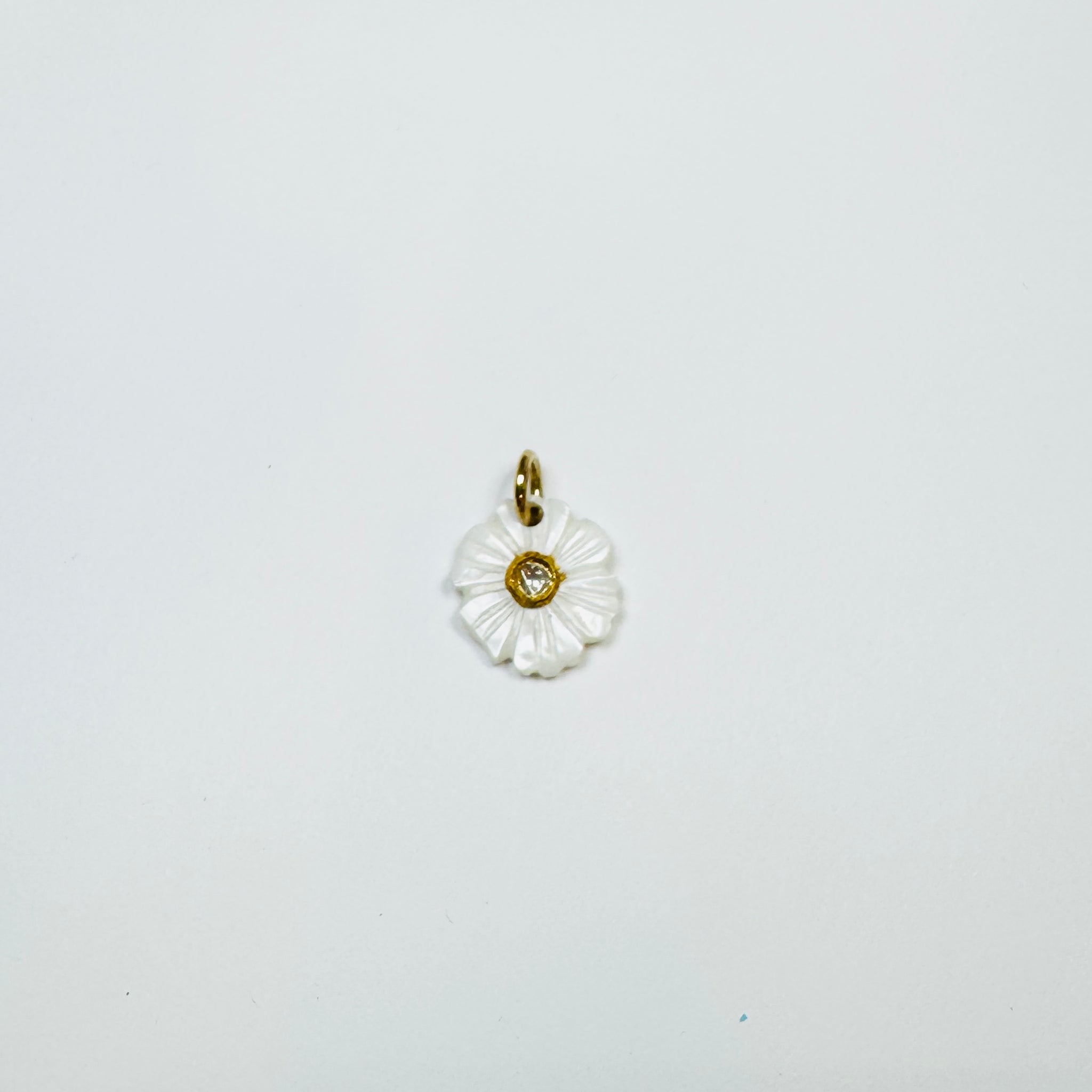 white agate flower pendant, small