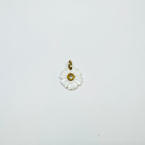 white agate flower pendant, small