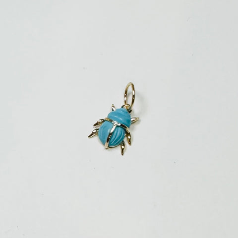 scarab beetle pendant, mini, turquoise