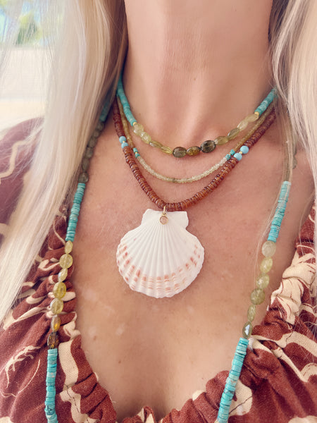 hessonite and turquoise necklace