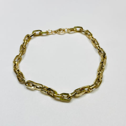 14k gold block chain bracelet