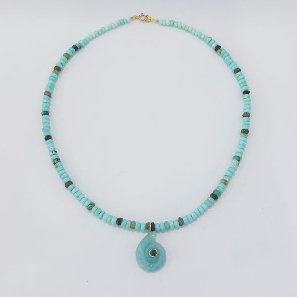 Amazonite Nautilis necklace