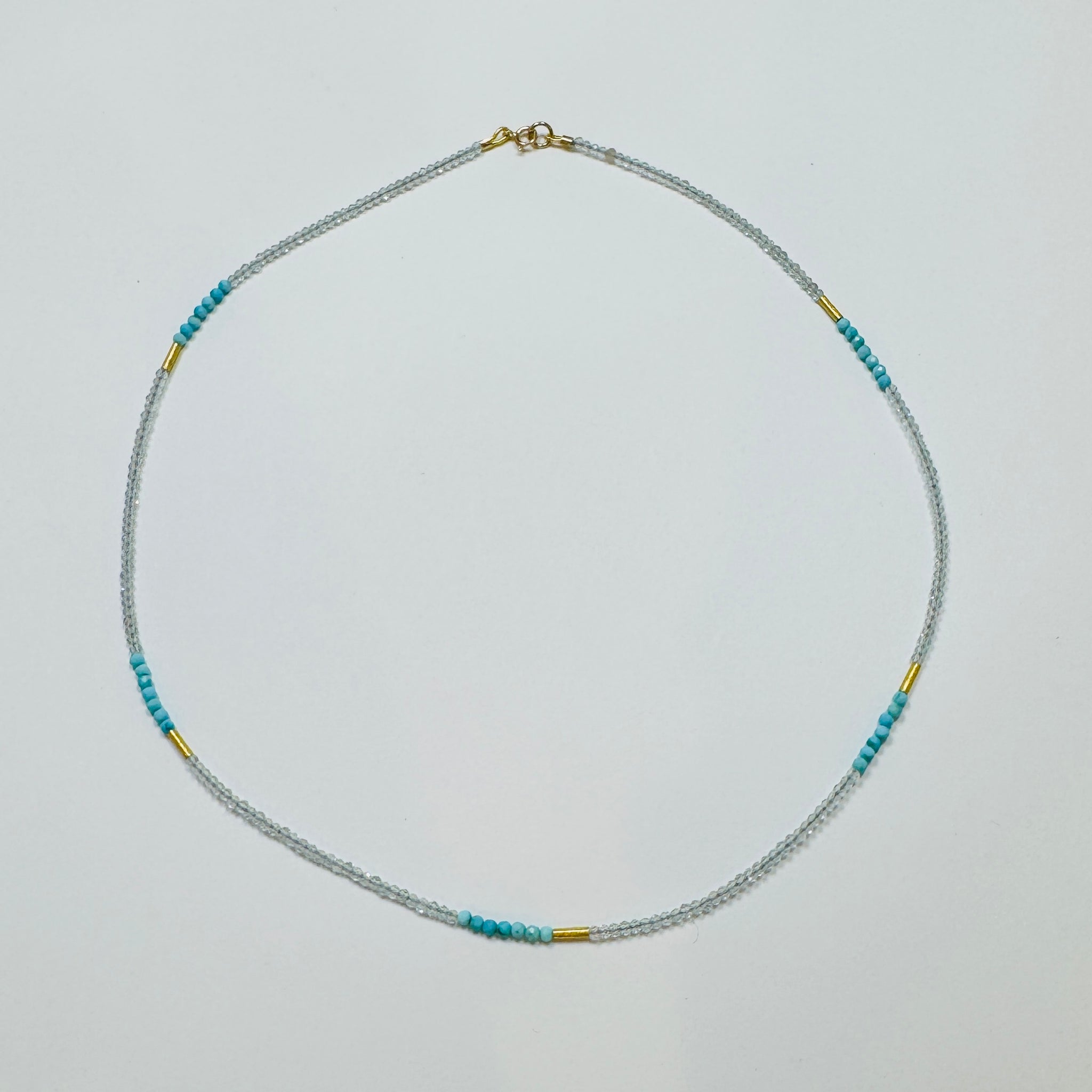 delicate color block five bar necklace