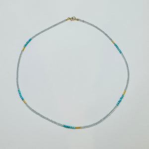 delicate color block five bar necklace