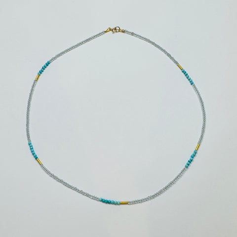 delicate color block five bar necklace