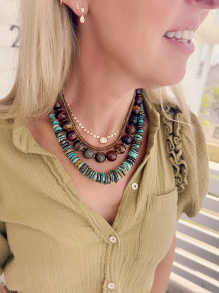 natural turquoise graduated necklace, 8-18 mm