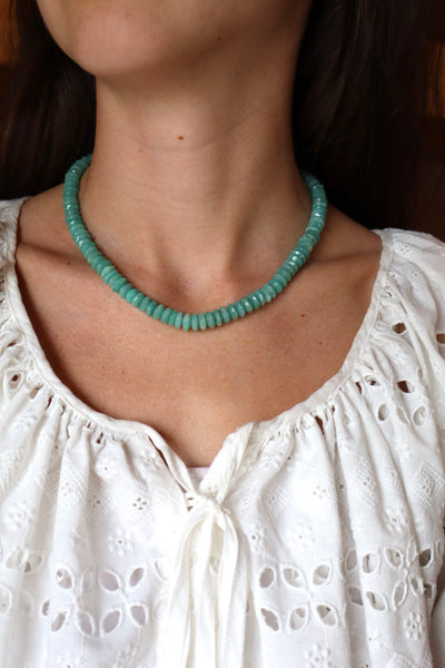 German cut amazonite candy necklace
