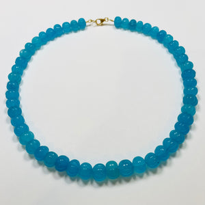 turquoise carved chalcedony candy necklace