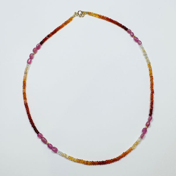 delicate color block necklace, 4 stations