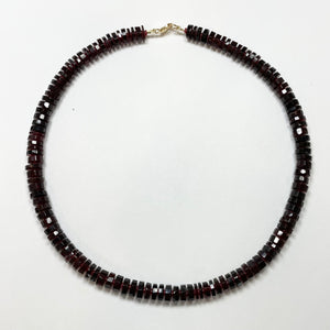 garnet heishi necklace with spacers