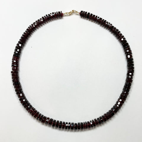 garnet heishi necklace with spacers