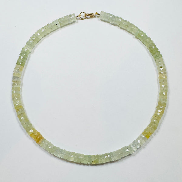 citrus prehnite heishi cut candy necklace