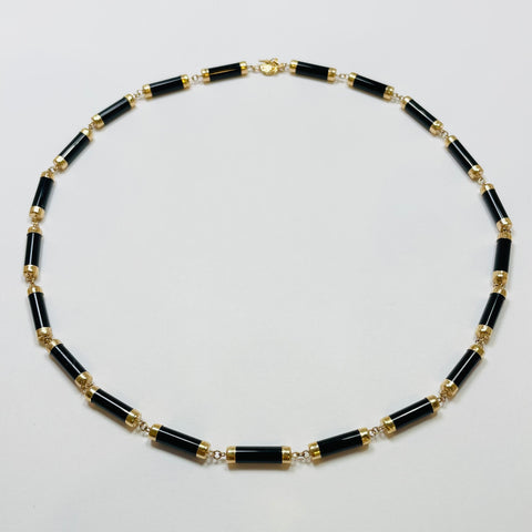 onyx barrel necklace